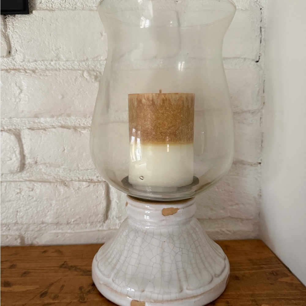 Elegant Glass Hurricane Candle Holder